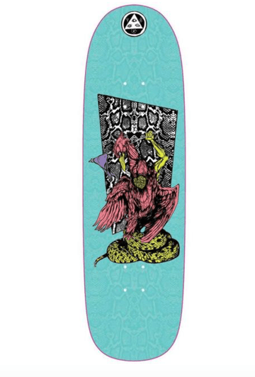 Welcome Twenty Eyes on Boline -Teal Skate Deck in 9.25