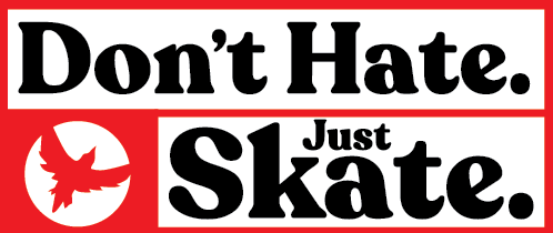 Milo Don't Hate Just Skate Sticker in Red and White - M I L O S P O R T