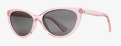 Volcom Butter Sunglass in Crystal Light Pink with a Gray lens