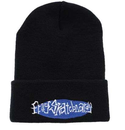 Frog Oval Logo Beanie in Black - M I L O S P O R T