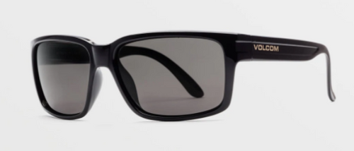 Volcom Stoneage Sunglass in Gloss Black with a Gray Polarized lens
