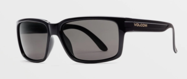 Volcom Stoneage Sunglass in Gloss Black with a Gray Polarized lens - M I L O S P O R T