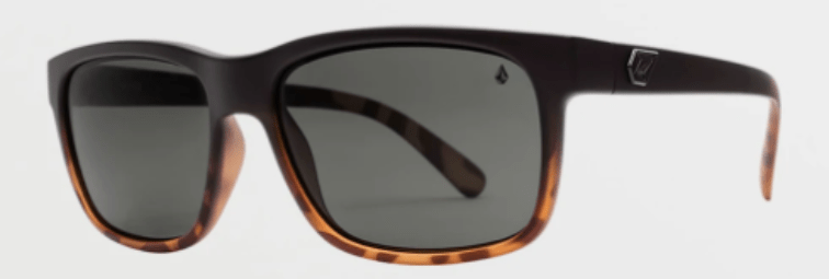 Volcom Wig Sunglass in Matte Darkside with a Gray Polarized lens