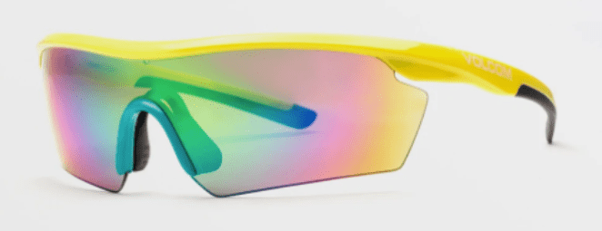 Volcom Download Sunglass in Gloss Yellow/Aqua with a Rainbow Mirror lens - M I L O S P O R T