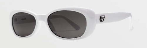 Volcom Jam Sunglass in Gloss White with a Gray lens