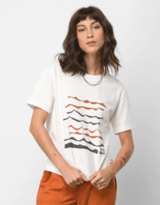 Vans Textured Waves Short Sleeve T Shirt in White - M I L O S P O R T