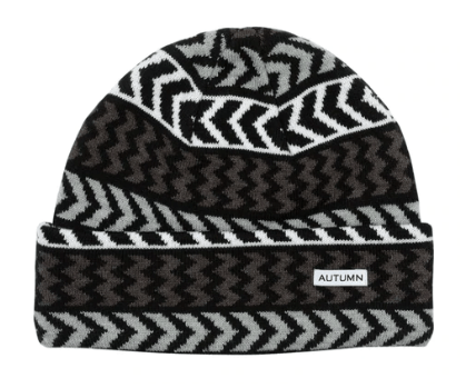 Autumn Chevron Beanie in Grey - M I L O S P O R T