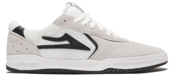 Lakai Atlantic Skate Shoe in White and Black Suede