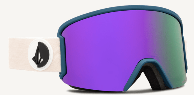 Volcom Garden Snow Goggle in Party Pink/Slate Blue Frames with a Purple Chrome Lens and a Yellow Tint Bonus Lens 2023 - M I L O S P O R T