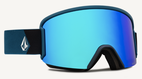 Volcom Garden Snow Goggle in Slate Blue Frames with a Blue Chrome Lens and a Yellow Tint Bonus Lens 2023 - M I L O S P O R T