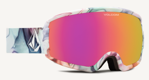 Volcom Migrations Snow Goggle in Nebula Frames with a Pink Chrome Lens and a Yellow Tint Bonus Lens 2023