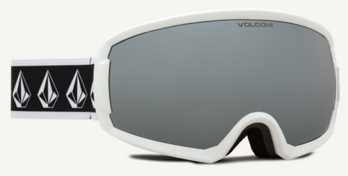 Volcom Migrations Snow Goggle in White Rerun Frames with a Silver Chrome Lens and a Yellow Tint Bonus Lens 2023 - M I L O S P O R T