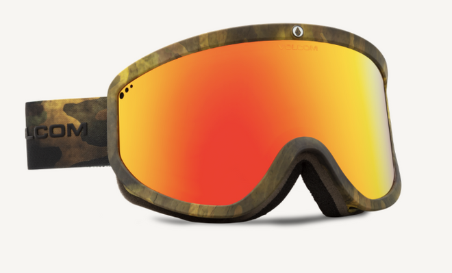 Volcom Footprints Snow Goggle in Camo Frames with a Red Chrome Lens and a Yellow Tint Bonus Lens 2023 - M I L O S P O R T