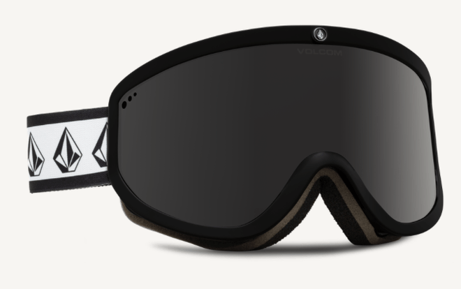 Volcom Footprints Snow Goggle in Black Rerun Frames with a Dark Grey Lens and a Yellow Tint Bonus Lens 2023