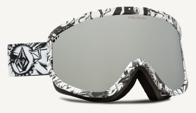 Volcom Footprints Snow Goggle in Op Art Frames with a Silver Chrome Lens and a Yellow Tint Bonus Lens 2023 - M I L O S P O R T