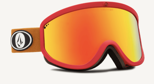 Volcom Footprints Snow Goggle in Red and Charamel Frames with a Red Chrome Lens and a Yellow Tint Bonus Lens 2023 - M I L O S P O R T