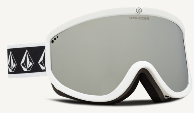Volcom Footprints Snow Goggle in White Rerun Frames with a Silver Chrome Lens and a Yellow Tint Bonus Lens 2023 - M I L O S P O R T