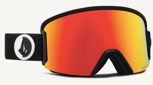 Volcom Garden Snow Goggle in Gloss Black Frames with a Red Chrome Lens and a Yellow Tint Bonus Lens 2023 - M I L O S P O R T
