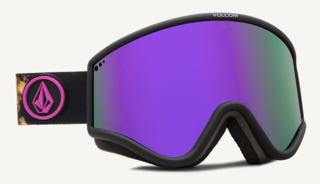 Volcom Yae Snow Goggle in Bleach Frames with a Purple Chrome Lens and a Yellow Tint Bonus Lens 2023
