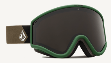 Volcom Yae Snow Goggle in Dark Teek and Forest Green Frames with a Bronze Lens and a Yellow Tint Bonus Lens 2023