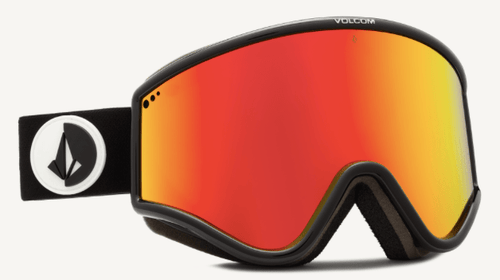Volcom Yae Snow Goggle in Gloss Black Frames with a Red Chrome Lens and a Yellow Tint Bonus Lens 2023 - M I L O S P O R T