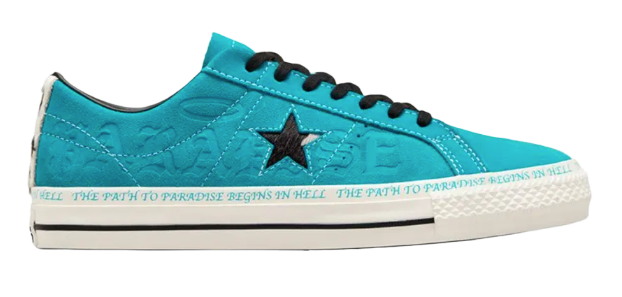 Converse Sean Pablo One Star Pro Ox Skate Shoe in Rapid Teal, Black and Egret White - M I L O S P O R T