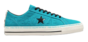 Converse Sean Pablo One Star Pro Ox Skate Shoe in Rapid Teal, Black and Egret White