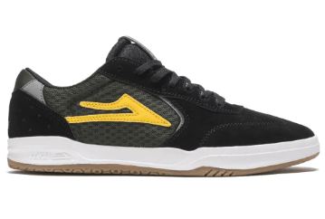 Lakai Atlantic Skate Shoe in Navy and Gold Suede