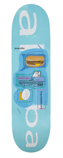 Frog Jesse Alba Hamburger Truck Skateboard Deck in 8.5''