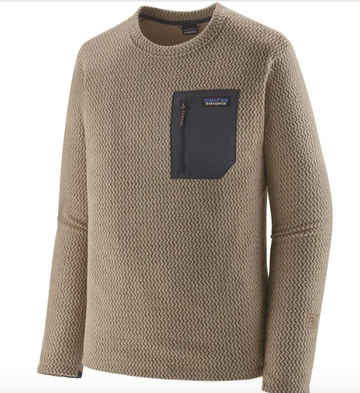 Patagonia Mens R1 Air Crew in Oar Tan 2023