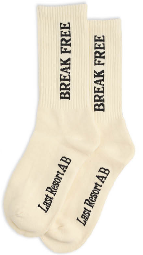 Last Resort Break Free Socks in Cream White