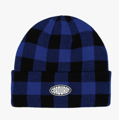 Corduroy Fuzz Beanie in Blue - M I L O S P O R T