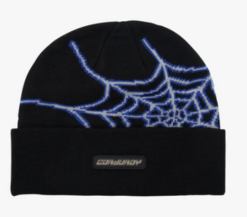 Corduroy Web Beanie in Black
