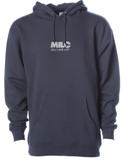 Milosport Heavy Weight Club Pullover Hooded Sweatshirt in Slate Blue and Grey - M I L O S P O R T