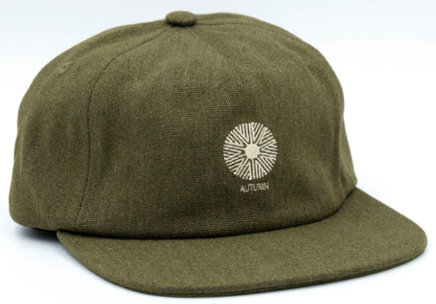 Autumn Washed Canvas Strapback Hat in Army