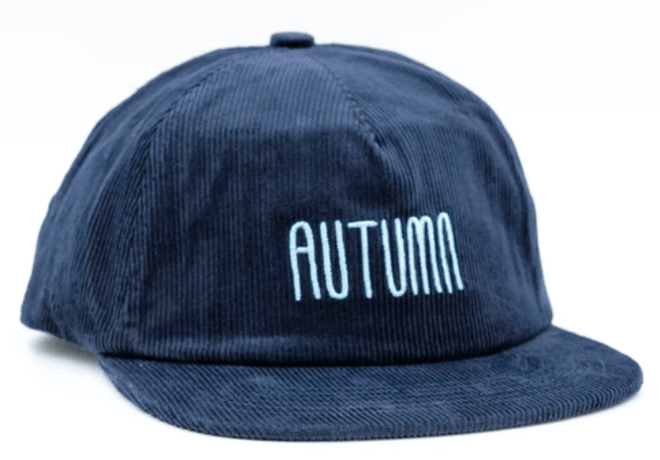 Autumn Corduroy Snapback Hat in Navy