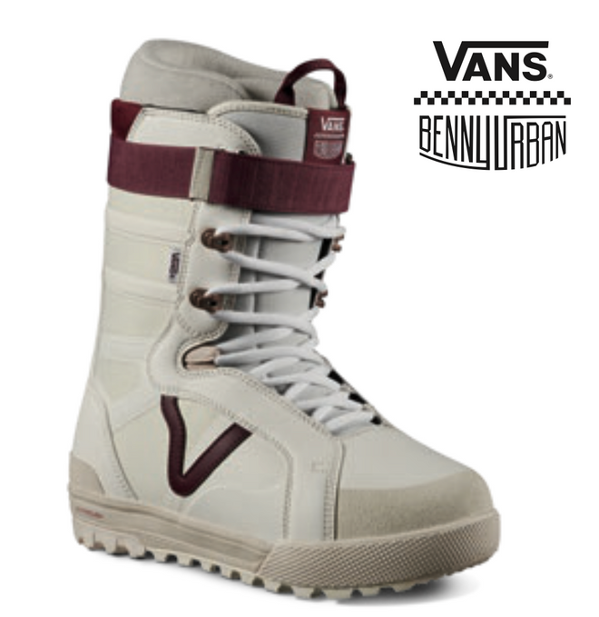 Vans Hi Standard Pro Snowboard Boot in Benny Urban Marshmallow and Burgundy 2024 - M I L O S P O R T