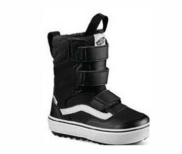 Vans Juvie Linerless Kids Snowboard Boot in Black and White 2024