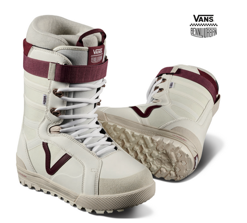 Vans Hi Standard Pro Snowboard Boot in Benny Urban Marshmallow and Burgundy 2024 - M I L O S P O R T