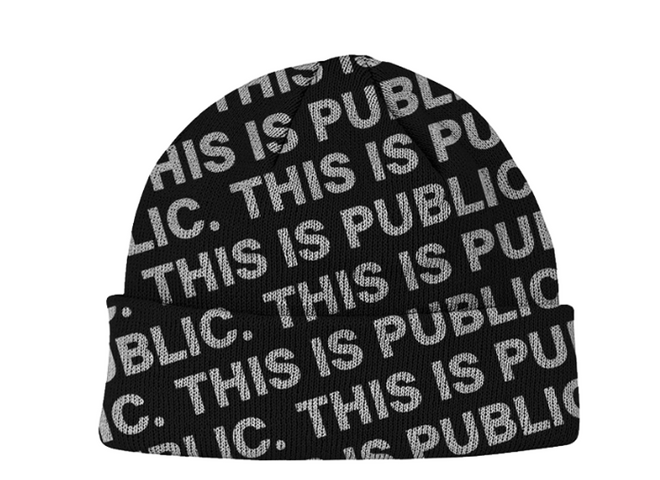 Public This is Public Beanie in Black 2024 - M I L O S P O R T