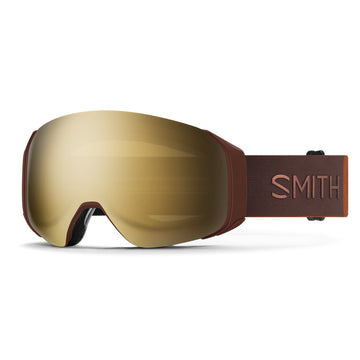 Smith 4D MAG S Snow Goggle in Sepia Luxe frames with a ChromaPop Sun Black Gold Mirror Lens and a ChromaPop Storm Blue Sensor Mirror Bonus Lens 2023