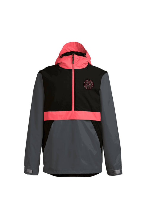 Airblaster Trenchover Jacket in Black and Hot Coral 2023 - M I L O S P O R T