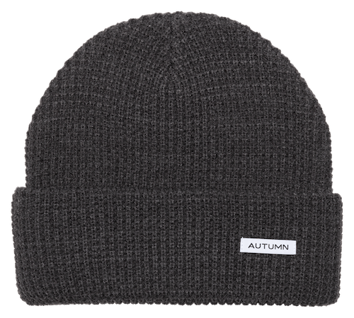 Autumn Waffle Beanie In Charcoal - M I L O S P O R T