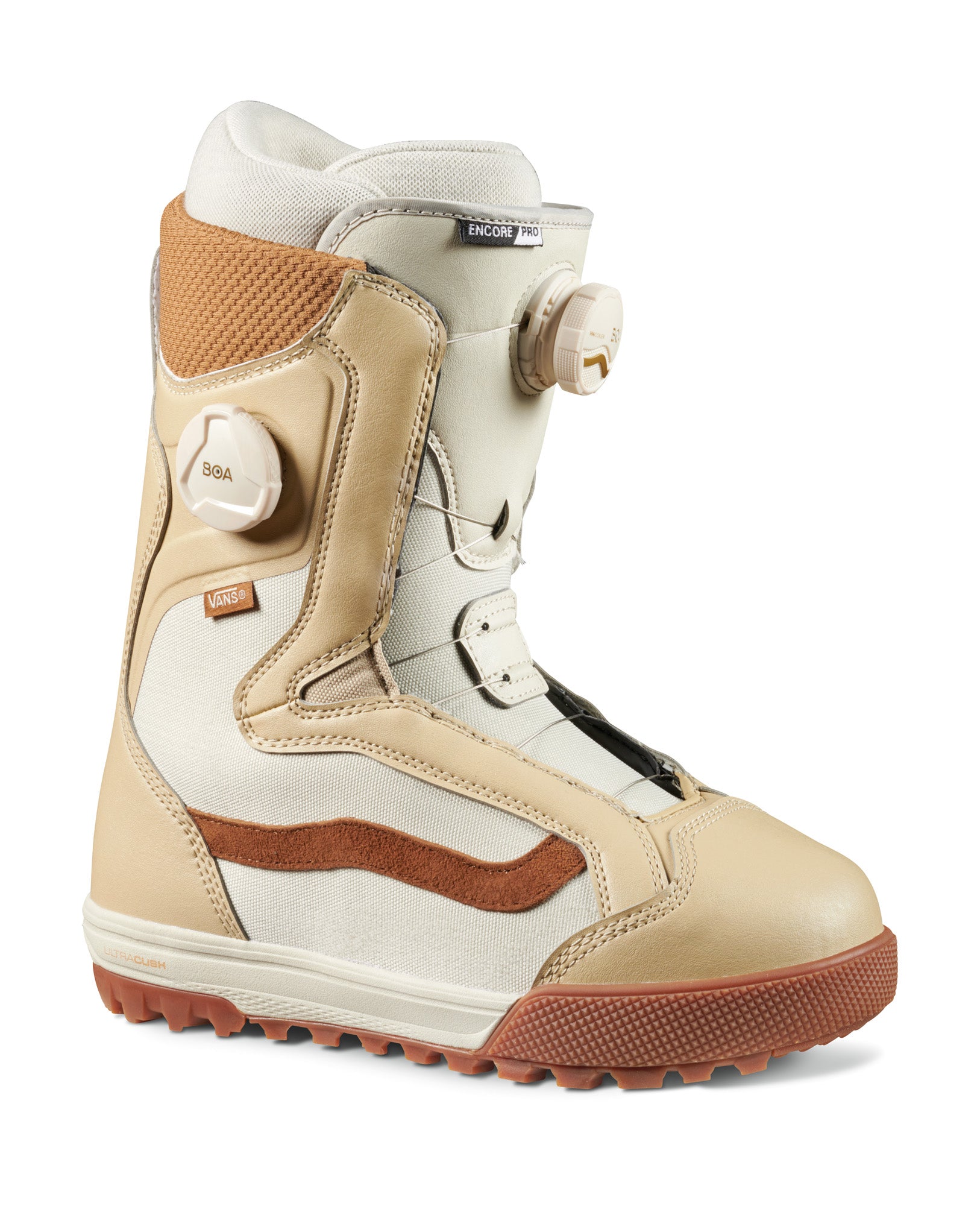 Vans Encore Pro Womens Snowboard Boot in Khaki and Bone 2023 - M I L O S P O R T