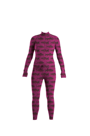 Airblaster Womens Hoodless Ninja Suit in Magenta Fish 2023