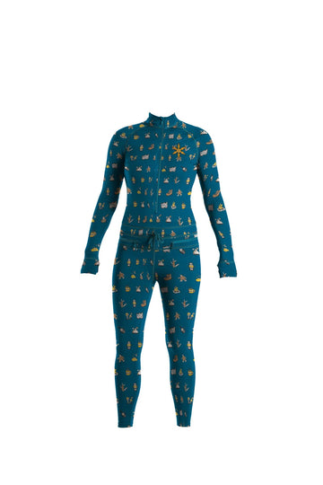 Airblaster Womens Hoodless Ninja Suit in Teal Camp Print 2023