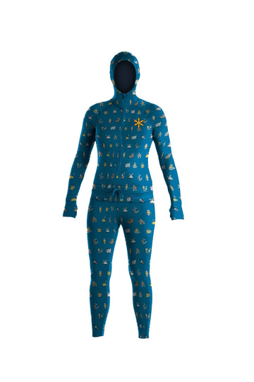 2022 Airblaster Womens Classic Ninja Suit in Teal Camp Print