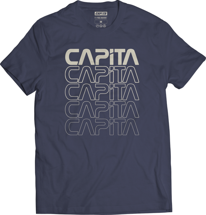 Capita Worm T Shirt in Washed Navy 2024 - M I L O S P O R T