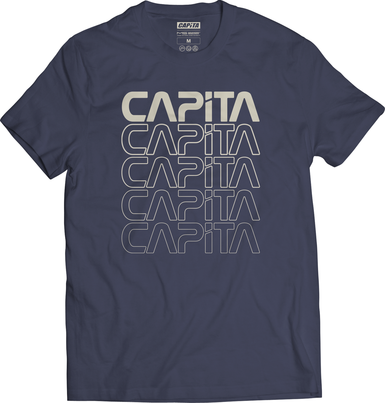 Capita Worm T Shirt in Washed Navy 2024 - M I L O S P O R T
