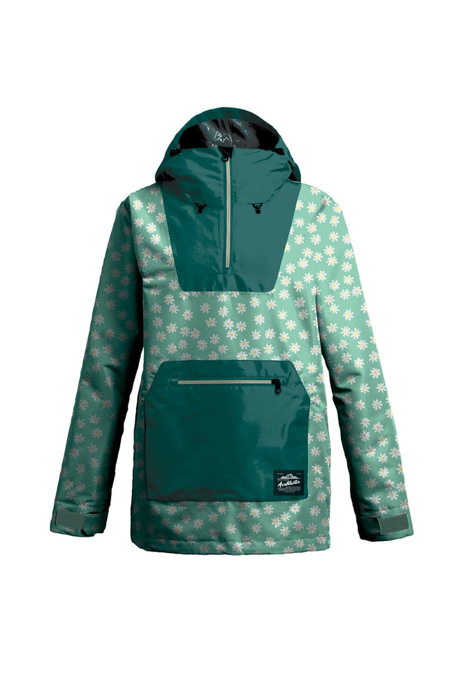 Airblaster Womens Freedom Pullover Jacket in Mint Daisy 2023 - M I L O S P O R T